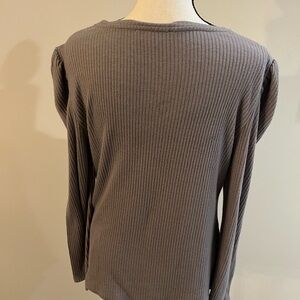 Philosophy Charcoal Ribbed Knit Top